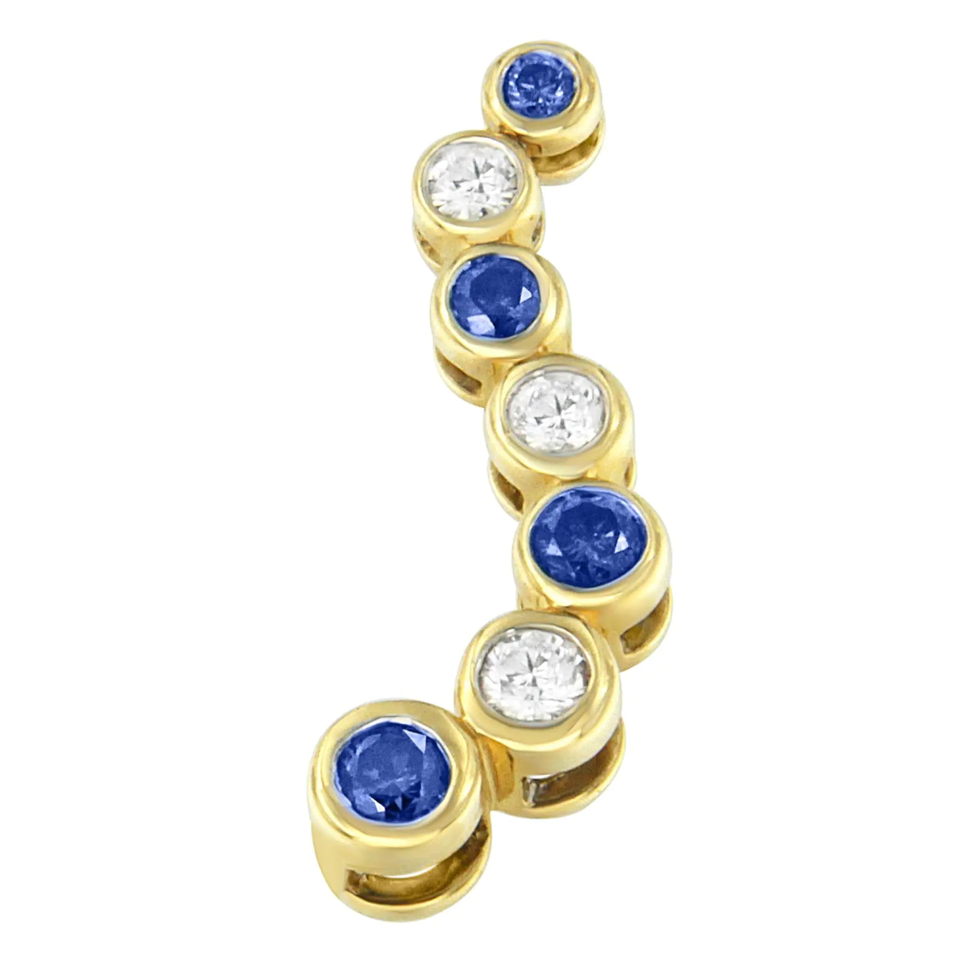 14K Yellow Gold White and Treated Blue Diamond Pendant Necklace (1 cttw, H-I Color, I1-I2 Clarity) - Puritific