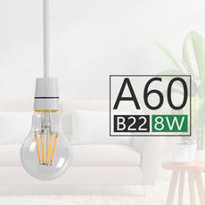 A60 B22 8W Dimmable Light Bulb Vintage Filament Classic LED~4074-0