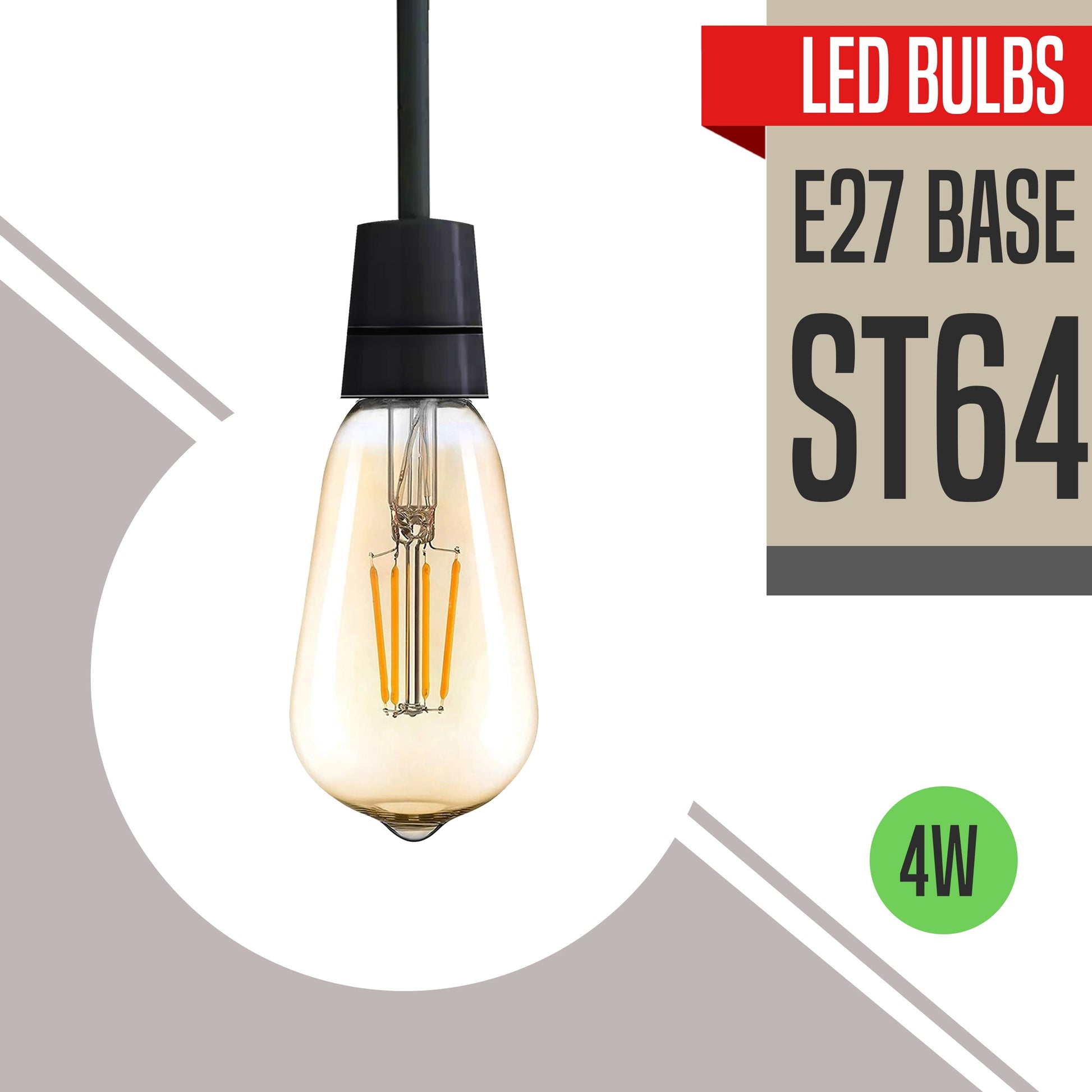 4W ST64 E27 4W Dimmable Vintage LED Retro Classic Filament Bulbs~1200-0