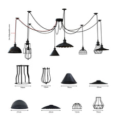 2m Pendant Light 8Way Cage Retro Industrial Ceiling Light Spider Lamp~4995-1