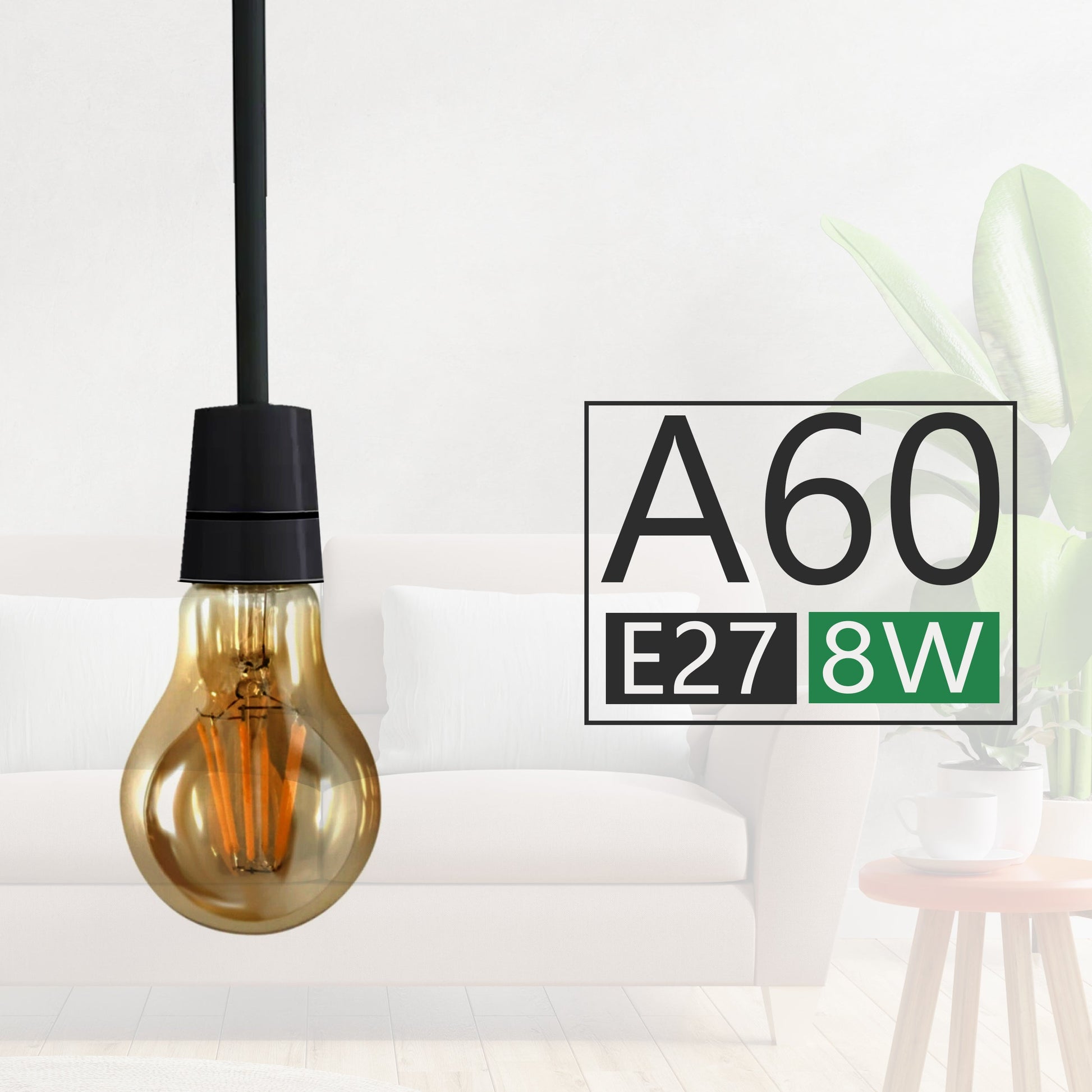 A60 E27 8W Dimmable LED Vintage Classic Light Bulb~ 4073-0