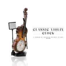 Violin Design Alarm Clock-Creative Bedside Clock for Music Lovers~5224-4