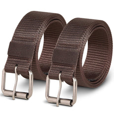 2 Nylon Skinny Waistband Adjustable Pin Buckle Belts for Men's~5338-2