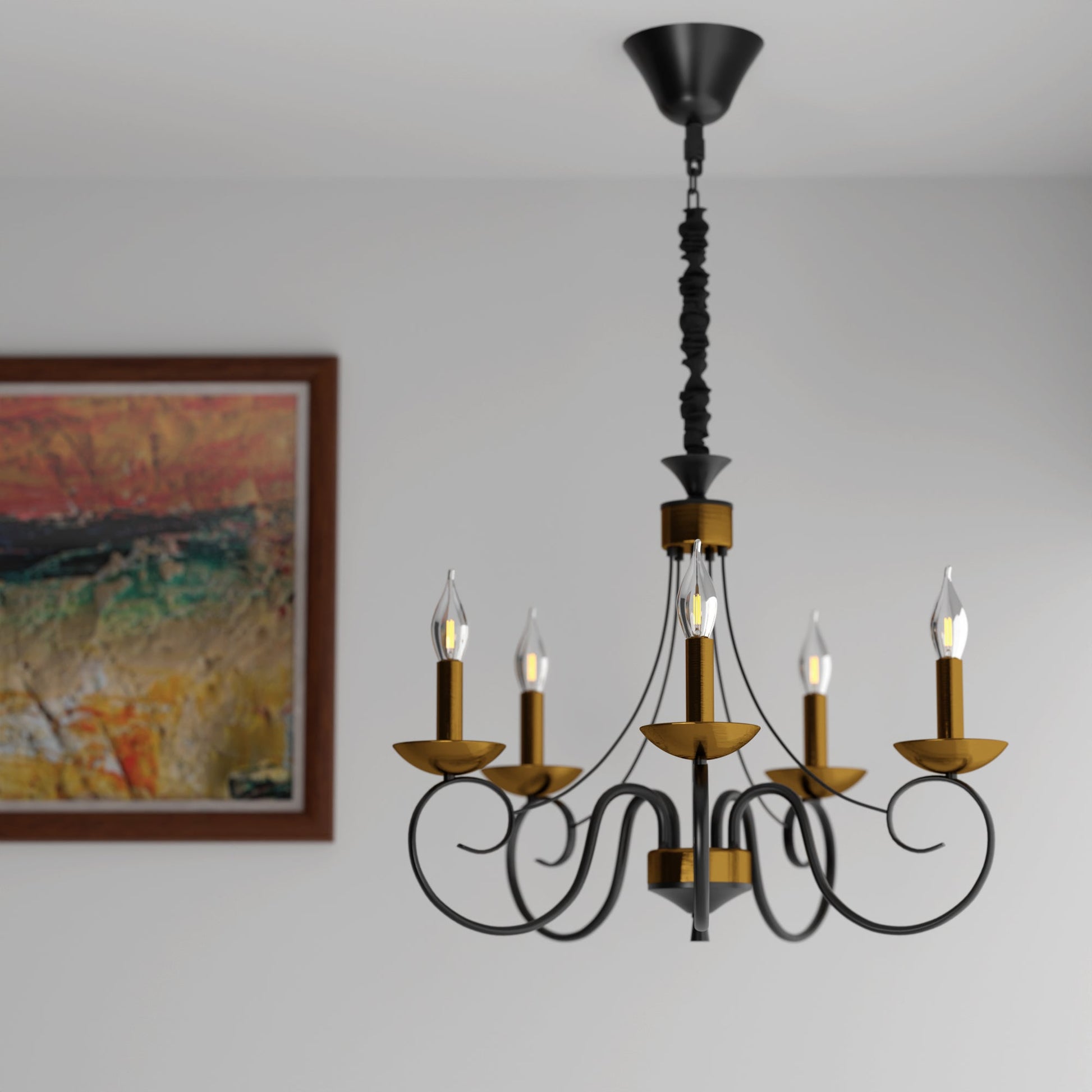 5/3 Arm Candle Light with Adjustable chain Traditional Design Ceiling Pendant light~4997-3