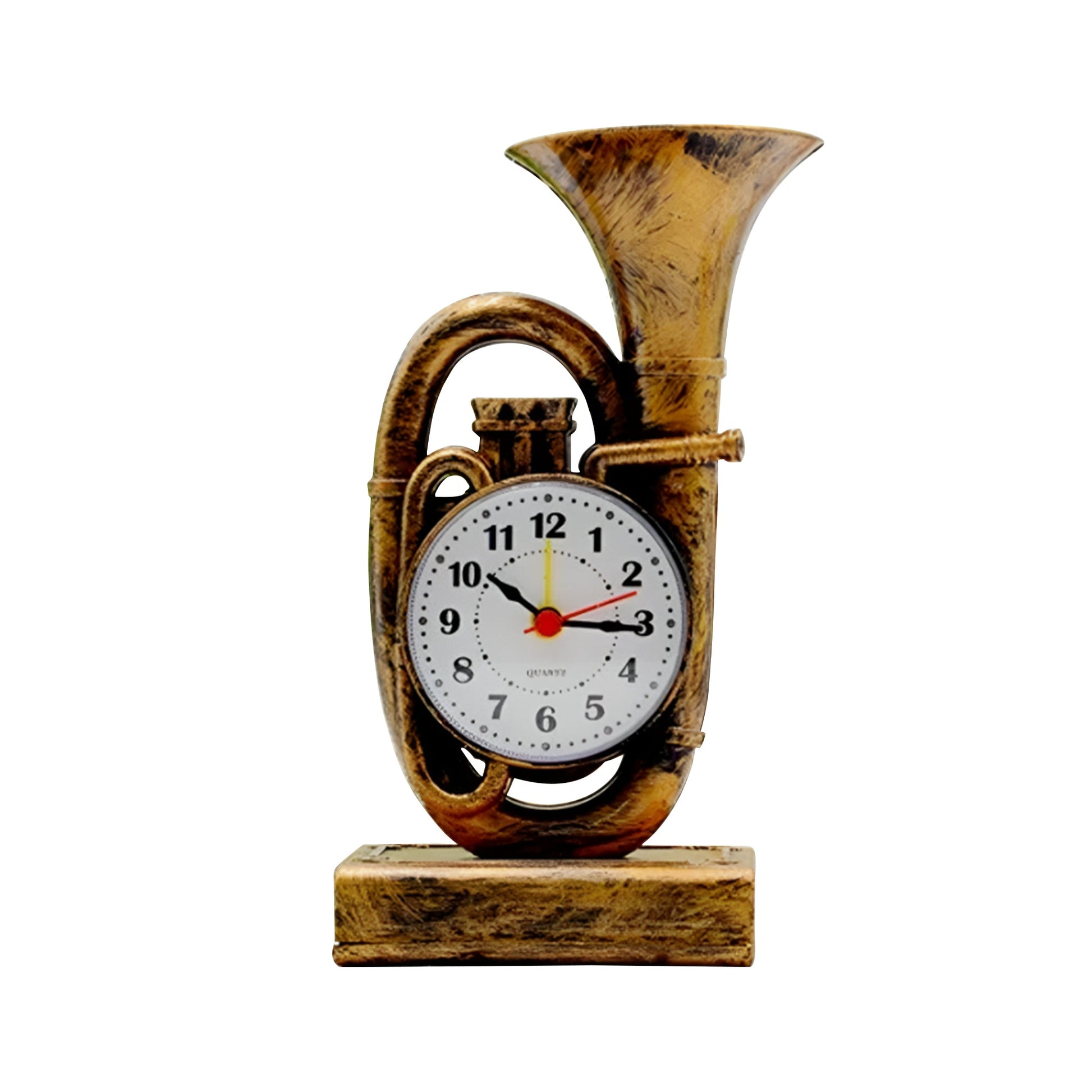 Vintage Trumpet Alarm Clock: Small, Stylish & Wakes You Up! ~5227-6