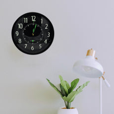 Black Round Wall Clock Creative Fashion Silent Non-Ticking Noises ~5396-0