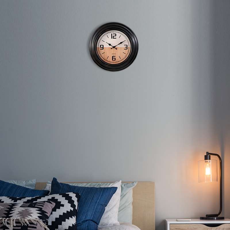 Black Round Vintage Wall Clock a Headpiece for Living Rooms~ 5154-1