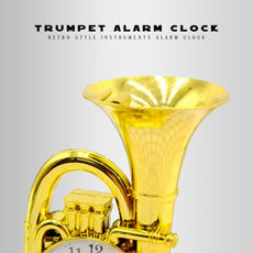 Vintage Trumpet Alarm Clock: Small, Stylish & Wakes You Up! ~5227-4