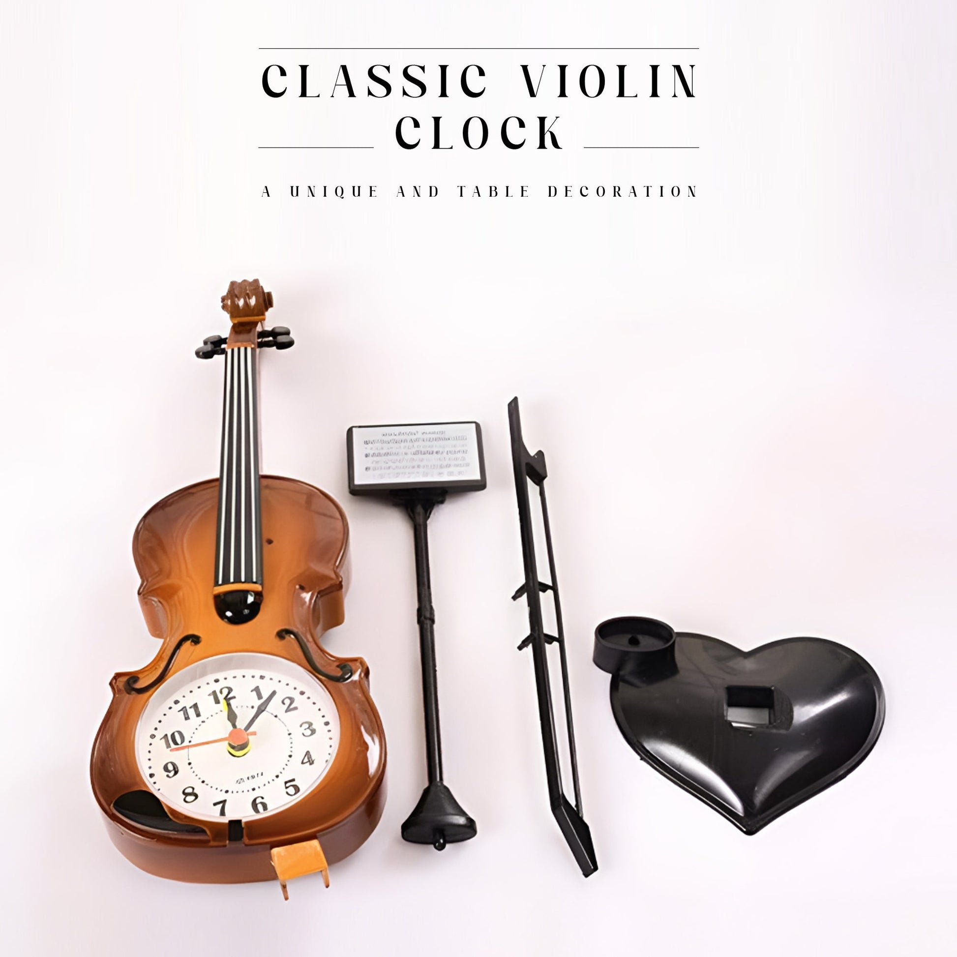 Violin Design Alarm Clock-Creative Bedside Clock for Music Lovers~5224-2