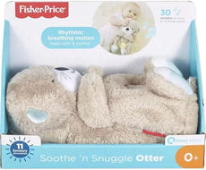 Fisher-Price Sound Machine Soothe 'n Snuggle Otter Portable Plush Baby Toy with Sensory Details Music Lights & Rhythmic Breathing Motion - Puritific