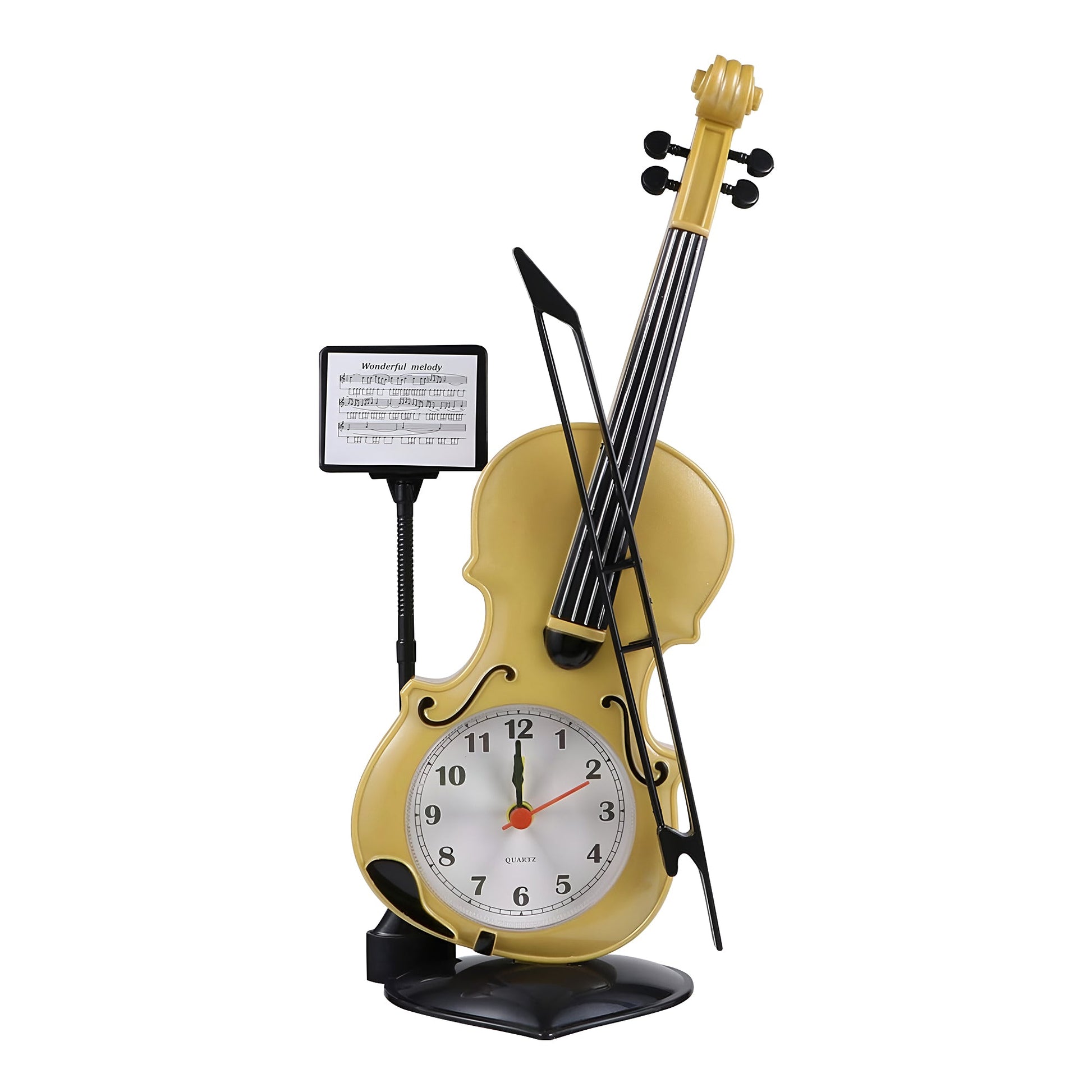 Violin Design Alarm Clock-Creative Bedside Clock for Music Lovers~5224-6