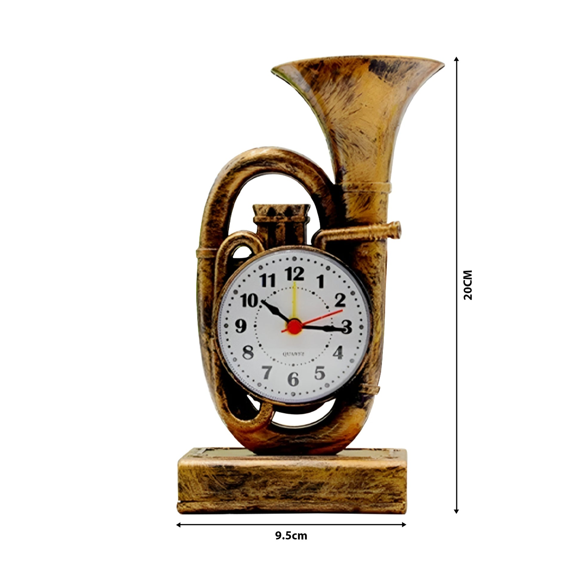 Vintage Trumpet Alarm Clock: Small, Stylish & Wakes You Up! ~5227-3