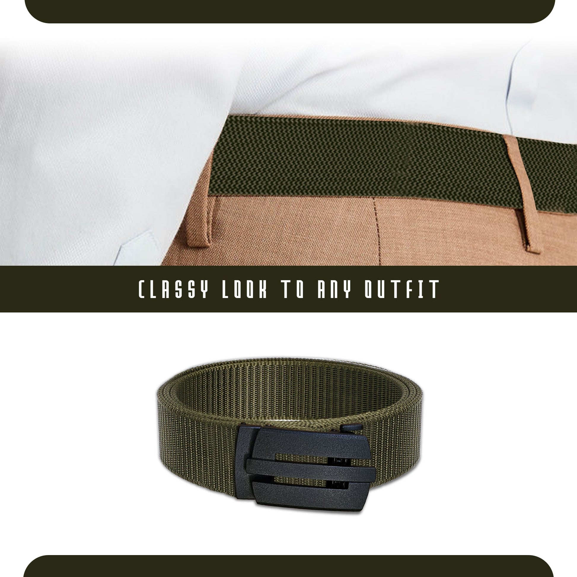 Plastic Buckle Military Webbing Nylon Release Belt For Unisex ~5375-4