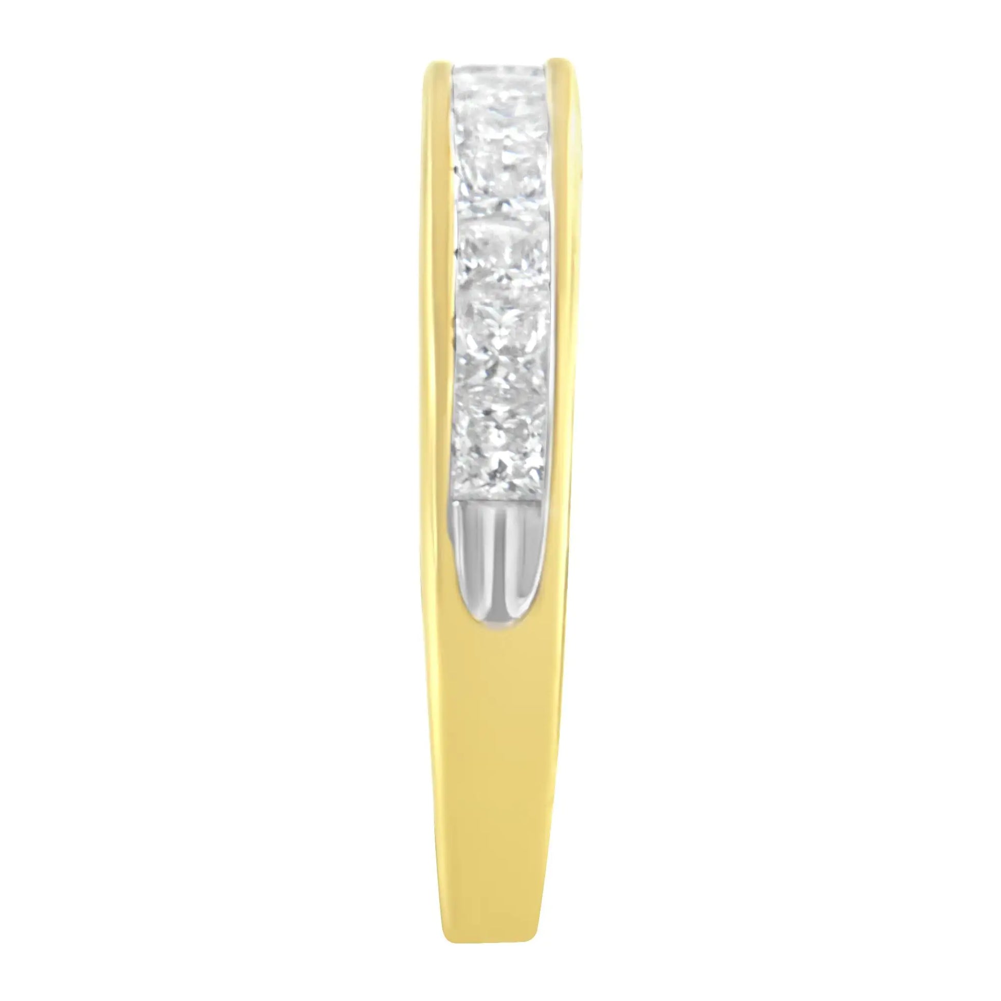 14KT Yellow Gold Diamond Channel Band Ring (1 cttw, H-I Color, SI2-I1 Clarity) - Puritific