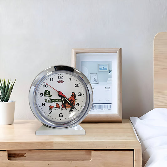 Unique Classic Alarm Clock with Animated Pecking Chicken Theme~5229-0