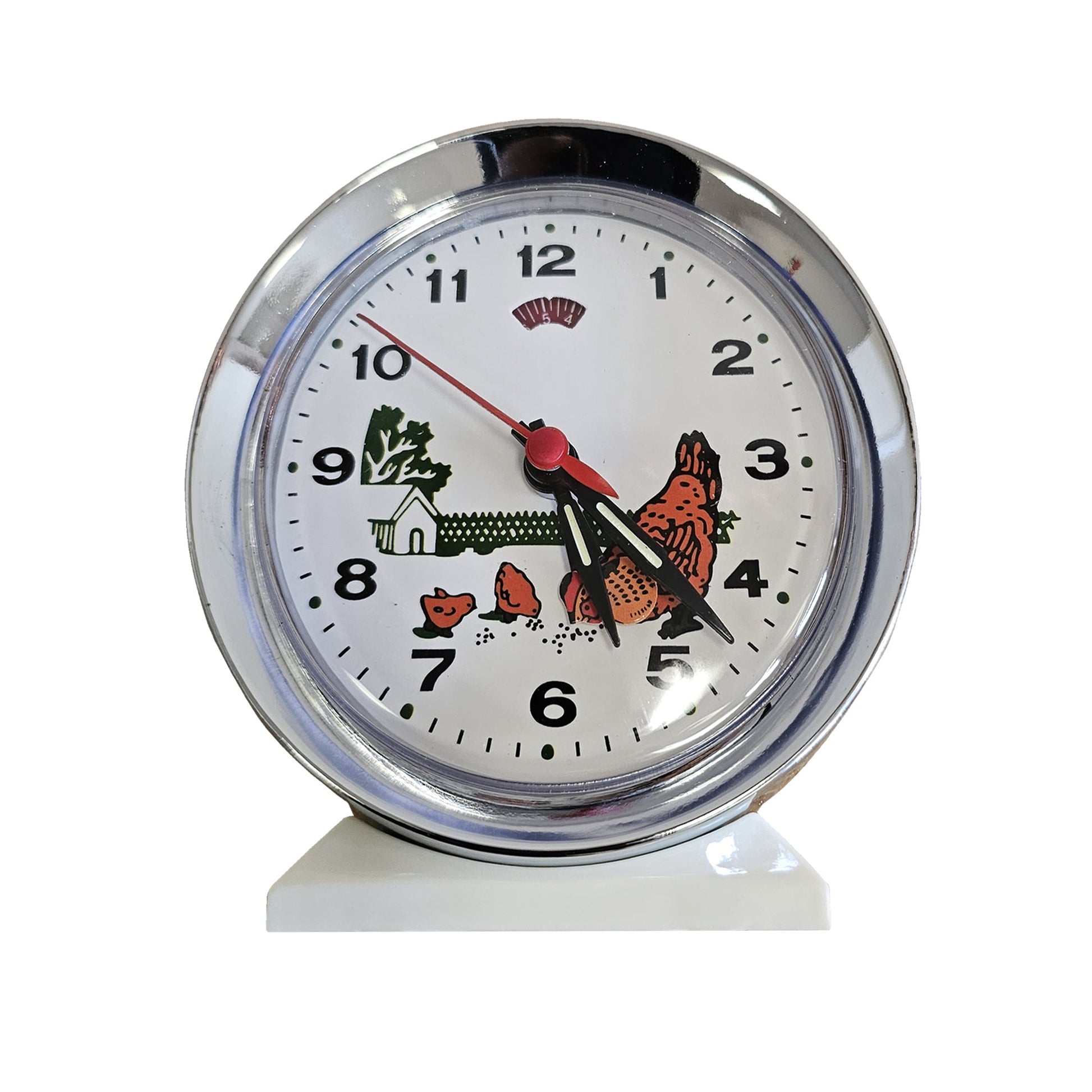 Unique Classic Alarm Clock with Animated Pecking Chicken Theme~5229-3