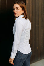 Women's Work Shirt- White / Black-2