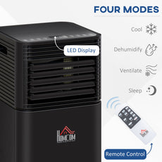 7000BTU 4-In-1 Compact Portable Mobile Air Conditioner Unit Cooling Dehumidifying Ventilating w/ Fan Remote LED 24H Timer Auto Shut-Down Black-3