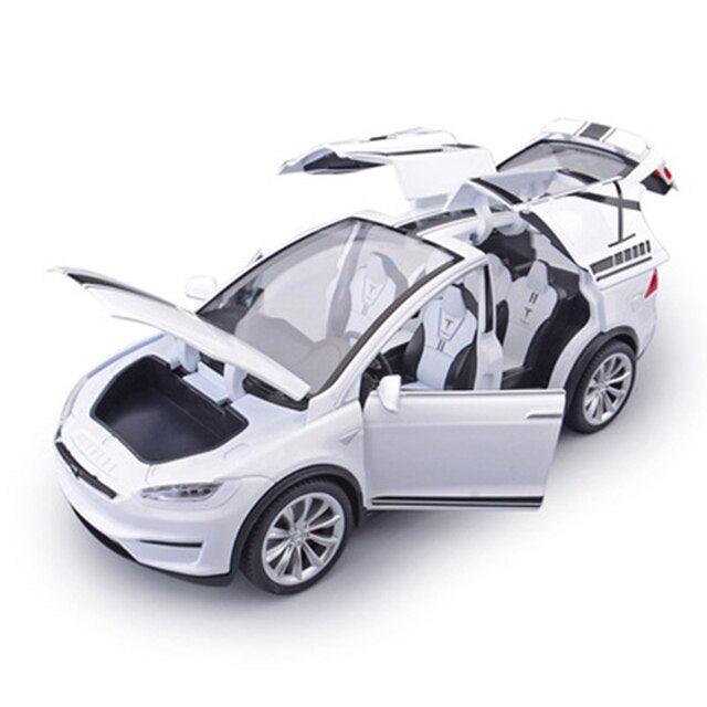 1:20 Tesla Model X Alloy Car Model Diecast Metal Toy Modified Vehicles Car Model Simulation Collection Sound Light Kids Toy Gift - Puritific