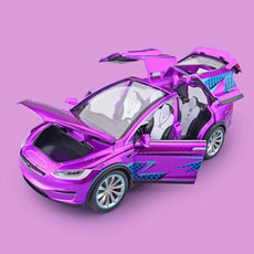 1:20 Tesla Model X Alloy Car Model Diecast Metal Toy Modified Vehicles Car Model Simulation Collection Sound Light Kids Toy Gift - Puritific