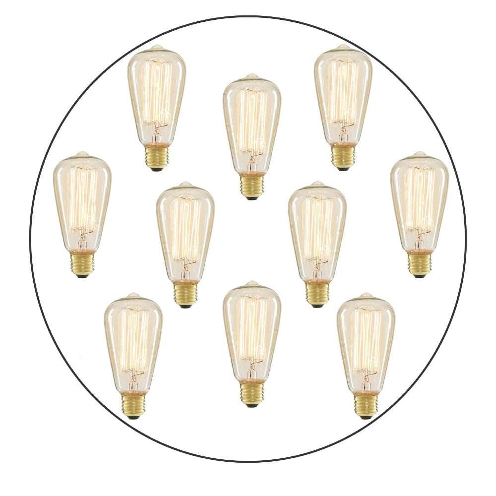 10 x ST64 E27 60W Vintage Antique Retro Edison Lamp Light Bulbs Filament 220V UK~2184-7