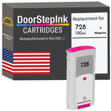 DoorStepInk Brand for HP 728 130mL (F9J66A) Magenta Remanufactured in the USA Ink Cartridges-0