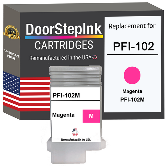 DoorStepInk Brand for Canon PFI-102 130mL Magenta Remanufactured in the USA Ink Cartridge-0