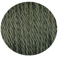 10m Army Green 2 Core Twisted Electric Fabric 0.75mm Cable~4751-2