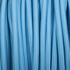 10m Fabric Lighting Vintage Light Blue Flexible Round Cable Electric Wire~4699-0