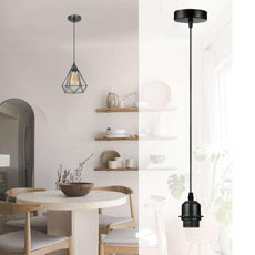 10Pack Black Pendant Light,E27 Lamp Holder Ceiling Hanging Light,PVC Cable~4255-2