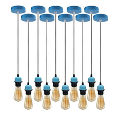 10Pack Blue Pendant Light,E27 Lamp Holder Ceiling Hanging Light,PVC Cable~4246-6