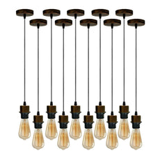 10Pack Brushed Copper Pendant Light,E27 Lamp Holder Hanging Light,PVC Cable~4254-6