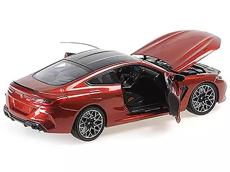 2020 BMW M8 Coupe Red Metallic with Carbon Top 1/18 Diecast Model Car by Minichamps-1