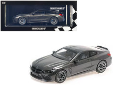 2020 BMW M8 Coupe Gray Metallic with Carbon Top 1/18 Diecast Model Car by Minichamps-0