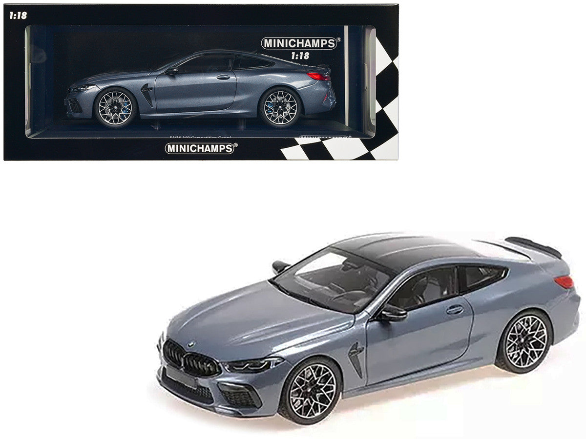 2020 BMW M8 Coupe Blue Metallic with Carbon Top 1/18 Diecast Model Car by Minichamps-0