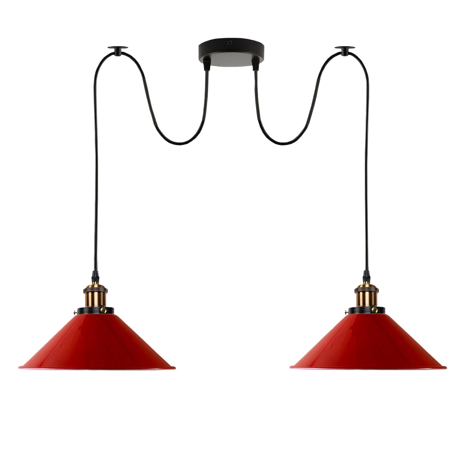 Red 2 Way Retro Industrial Ceiling E27 Hanging Lamp Pendant Light~3499-3