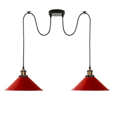 Red 2 Way Retro Industrial Ceiling E27 Hanging Lamp Pendant Light~3499-3