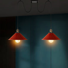 Red 2 Way Retro Industrial Ceiling E27 Hanging Lamp Pendant Light~3499-0