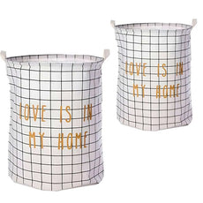 2 Pack Foldable Laundry Basket Organizer For Dirty Clothes~5238-6