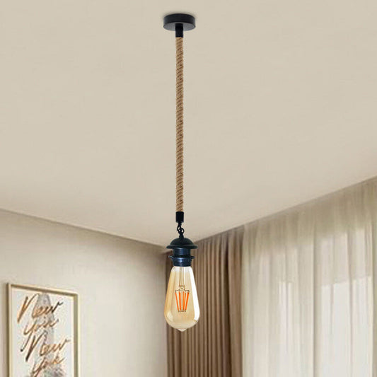 Retro Hemp Rope Pendant E27 Holder Ceiling Light Decor~1358-0