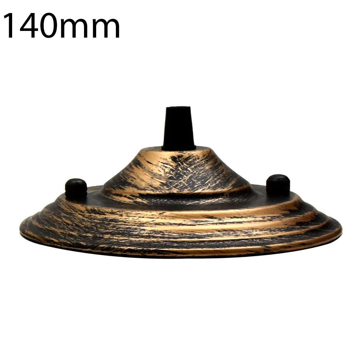 140mm Single Outlet Drop Metal Front Fitting Ceiling Rose~1452-14