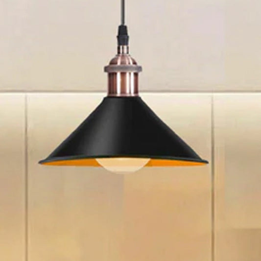 Retro Metal Pendant Black Ceiling Light Lamp Shade With Copper Holder~1511-0