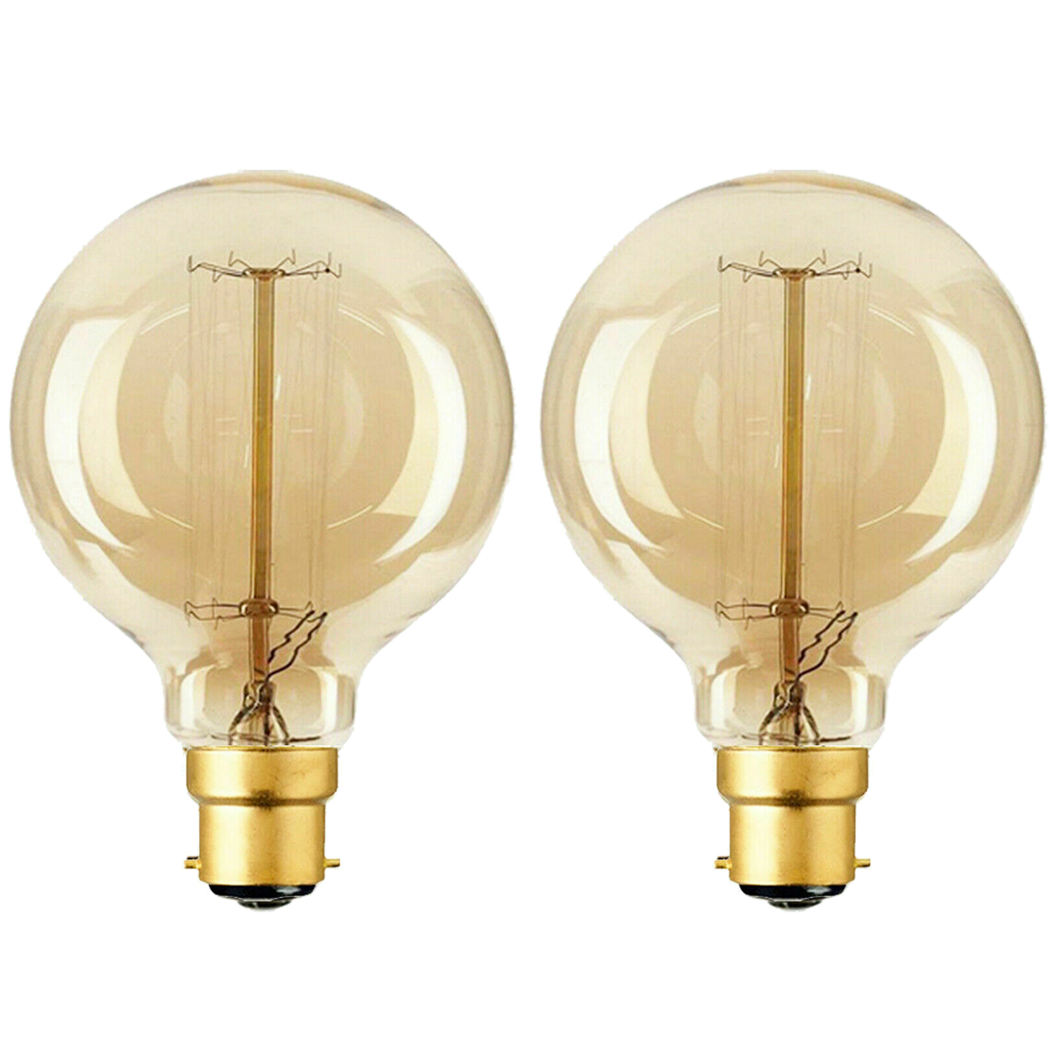 2 Pack B22 LED Edison Dimmable Vintage Amber Glass Warm white 2700K Light Bulbs~5341-4