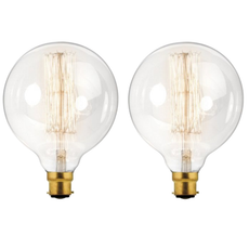 2 Pack B22 LED Edison Dimmable Vintage Amber Glass Warm white 2700K Light Bulbs~5341-2