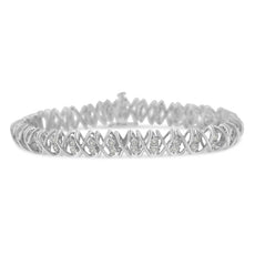 Sterling Silver rose-cut Diamond X-Link Bracelet (1 cttw, I-J Color, I2-I3 Clarity) - Puritific