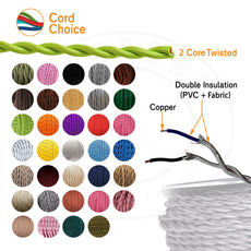 5m 2 Core Twisted Electric Cable Peach Color Fabric 0.75mm~4790-1