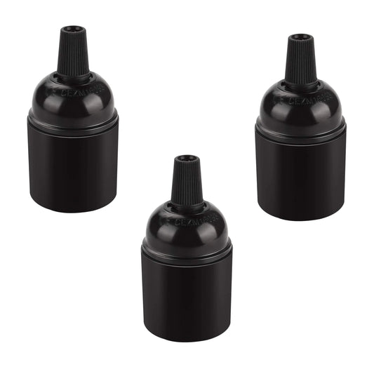 3Pack E27 Light Bulb,Pendant Socket Holder Screw Black Plastic Lamp holder ~4370-0