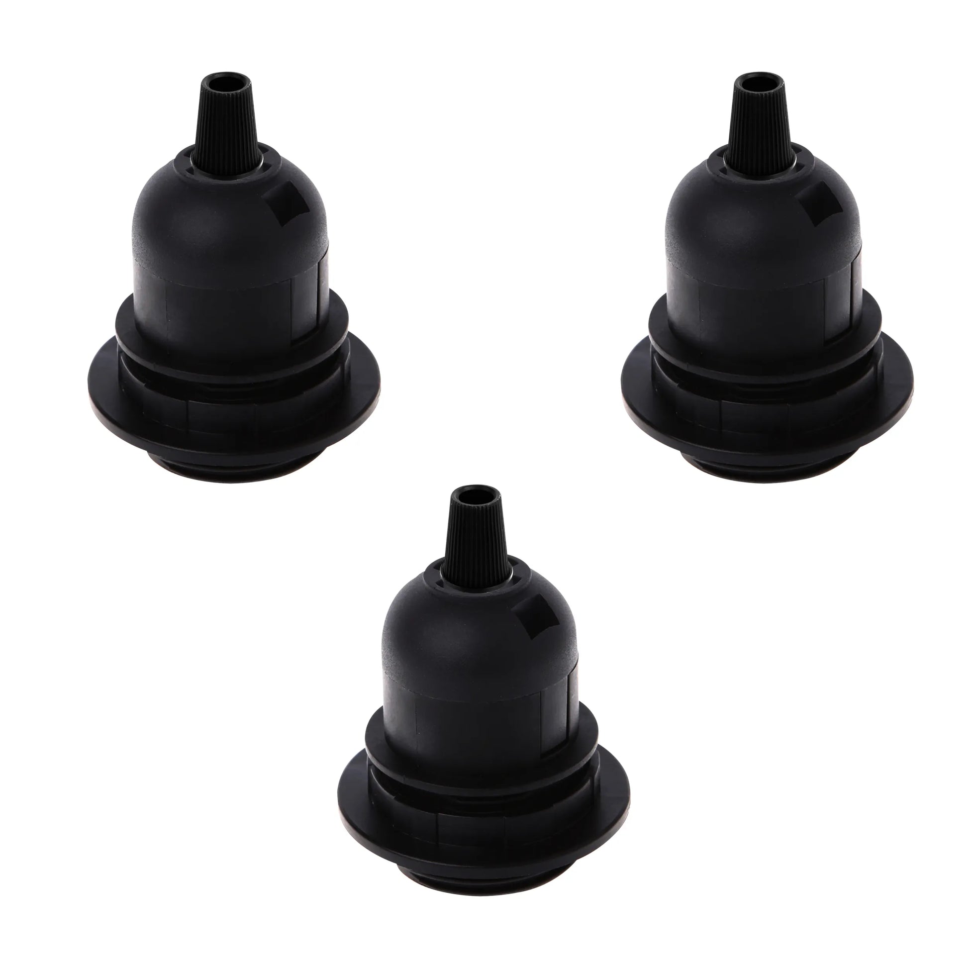 3Pack E27 Light Bulb Pendant Socket Holder Screw Black Plastic Lamp holder~4373-0