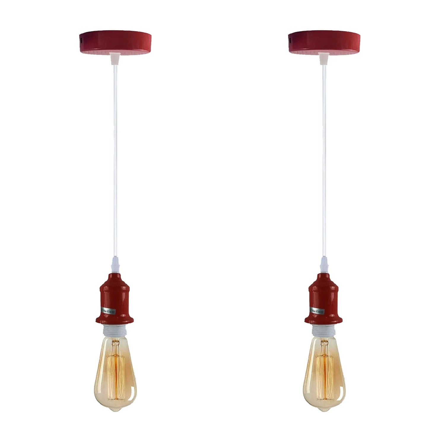 2 Pack Industrial Pendant Light Fitting,Lamp Holder Ceiling Hanging Light~4274-5