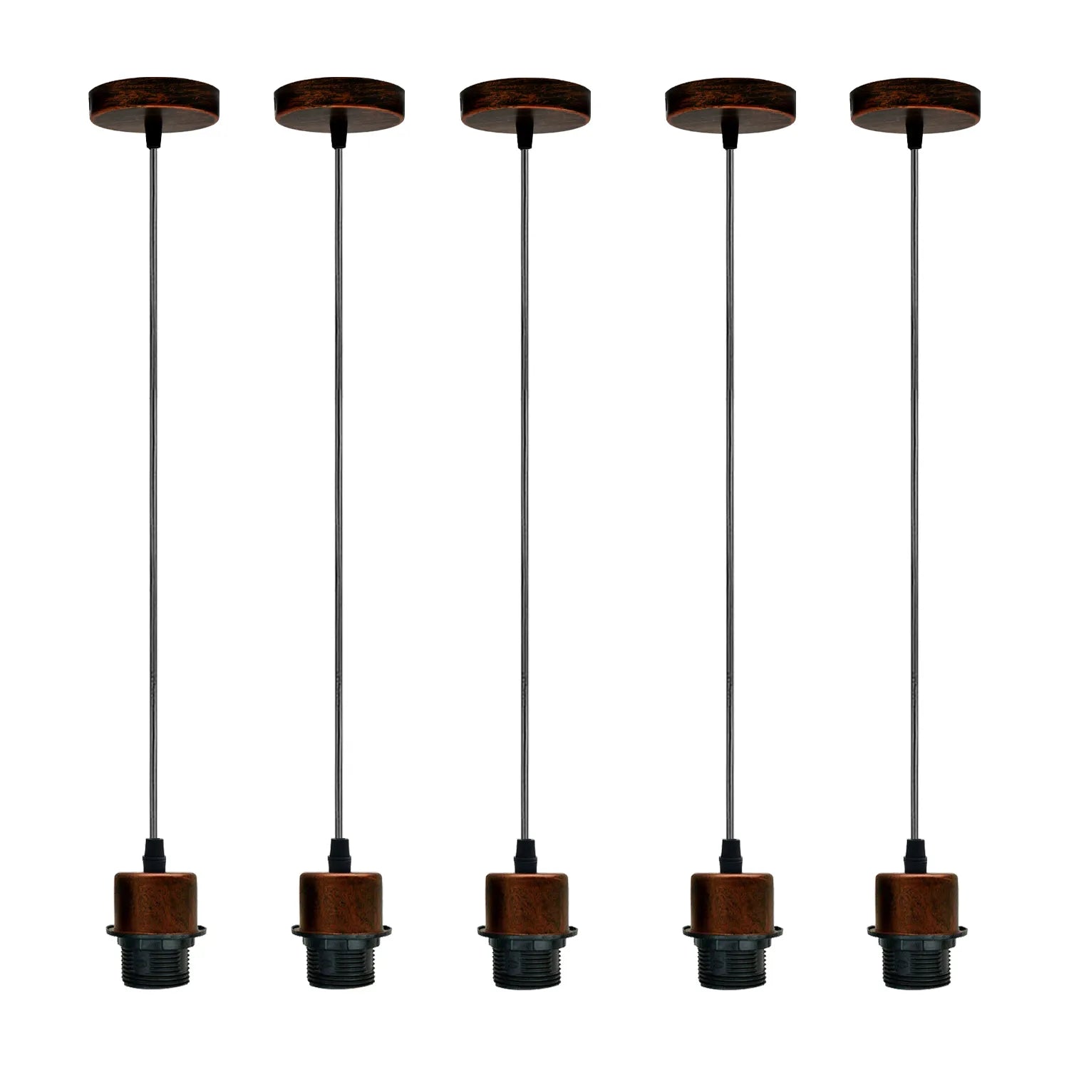 Rustic Red Pendant Light Holder Screw Fix E27 5 Pack~4238-0